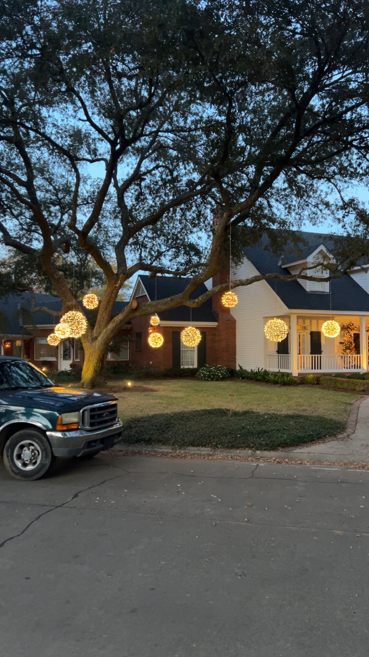 Holiday lighting installed on a home in the Raleigh area
